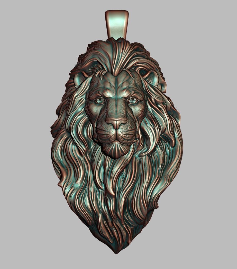 Lion Pendant 3D print model_8