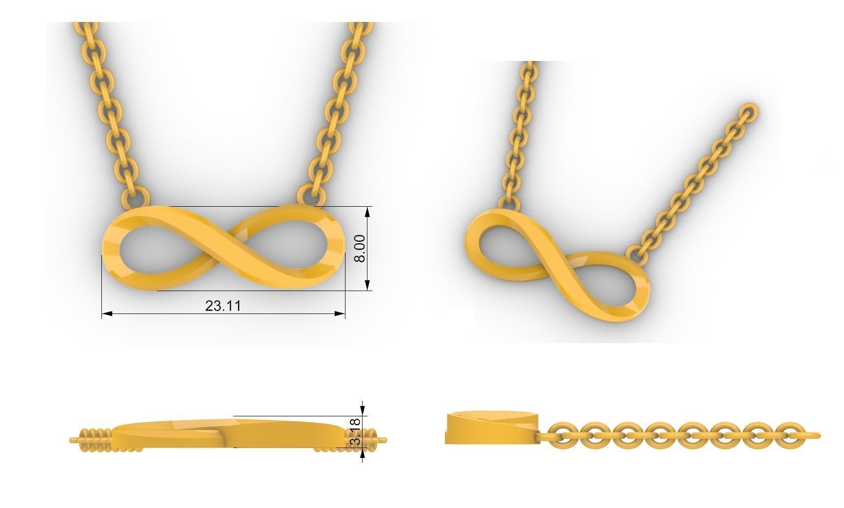 Infinity Pendant  3D print model_2