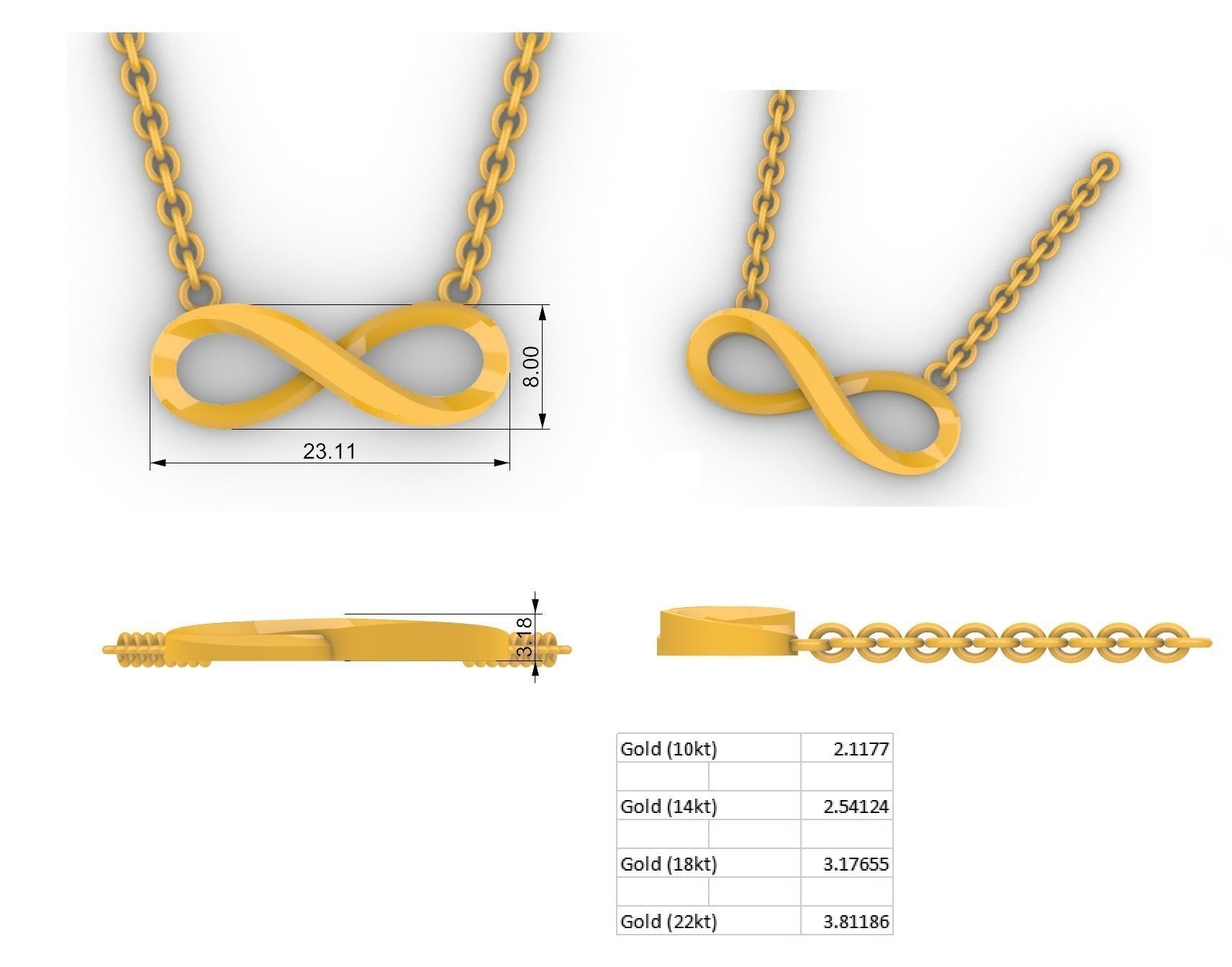 Infinity Pendant  3D print model_3