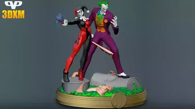 Harley and Joker for 3D Printing STL