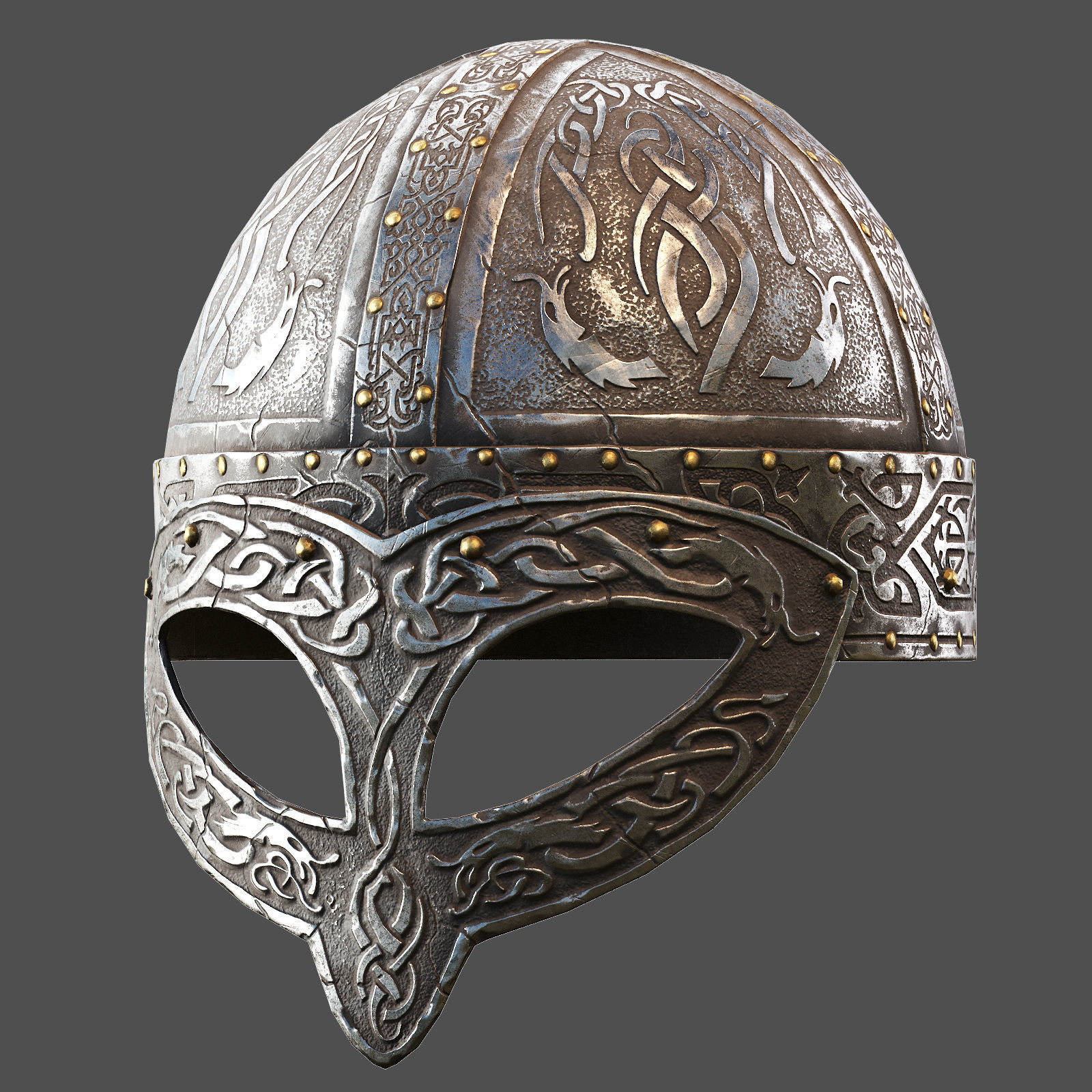 Medieval Helmet  Low-poly  3D Model Collection_28