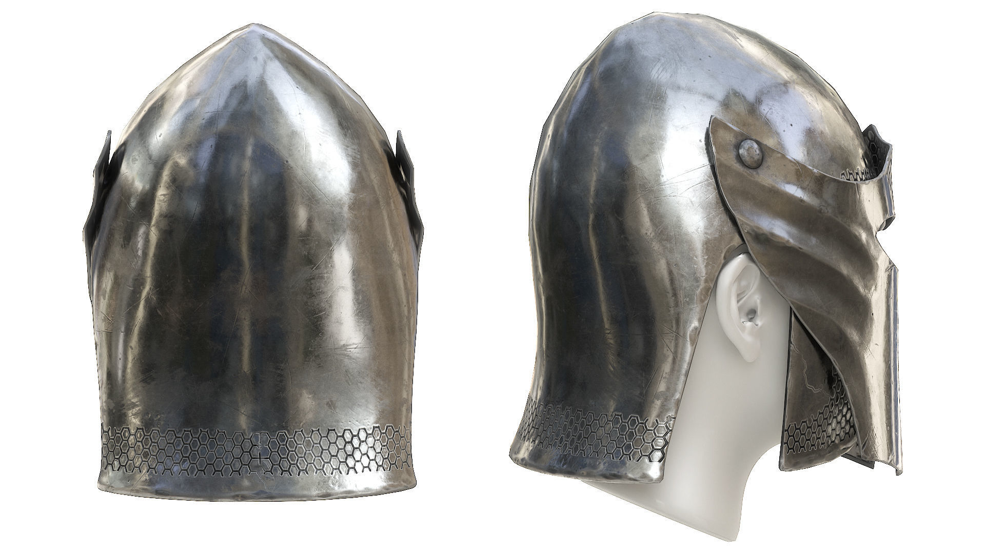 Medieval Helmet  Low-poly  3D Model Collection_13