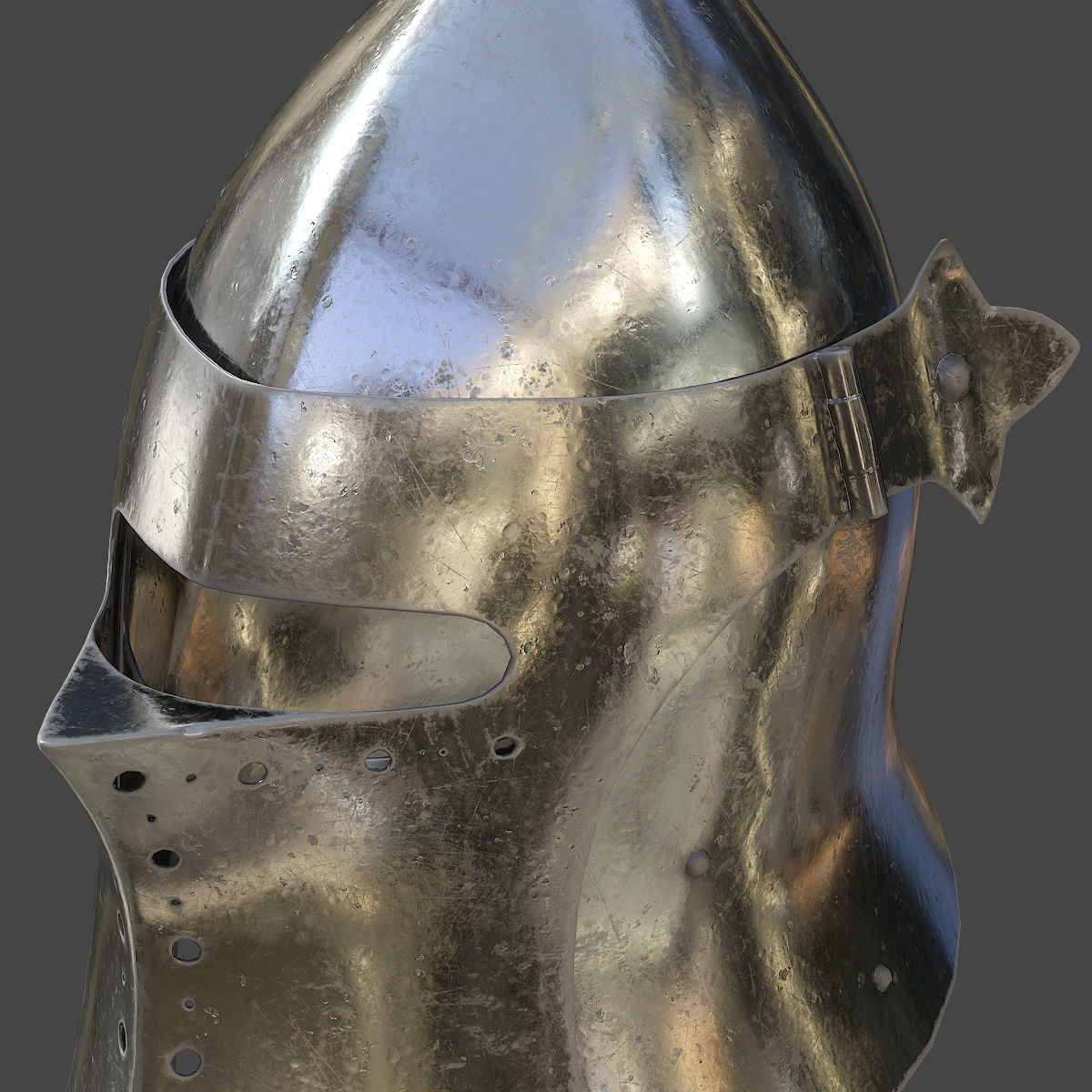 Medieval Helmet  Low-poly  3D Model Collection_36