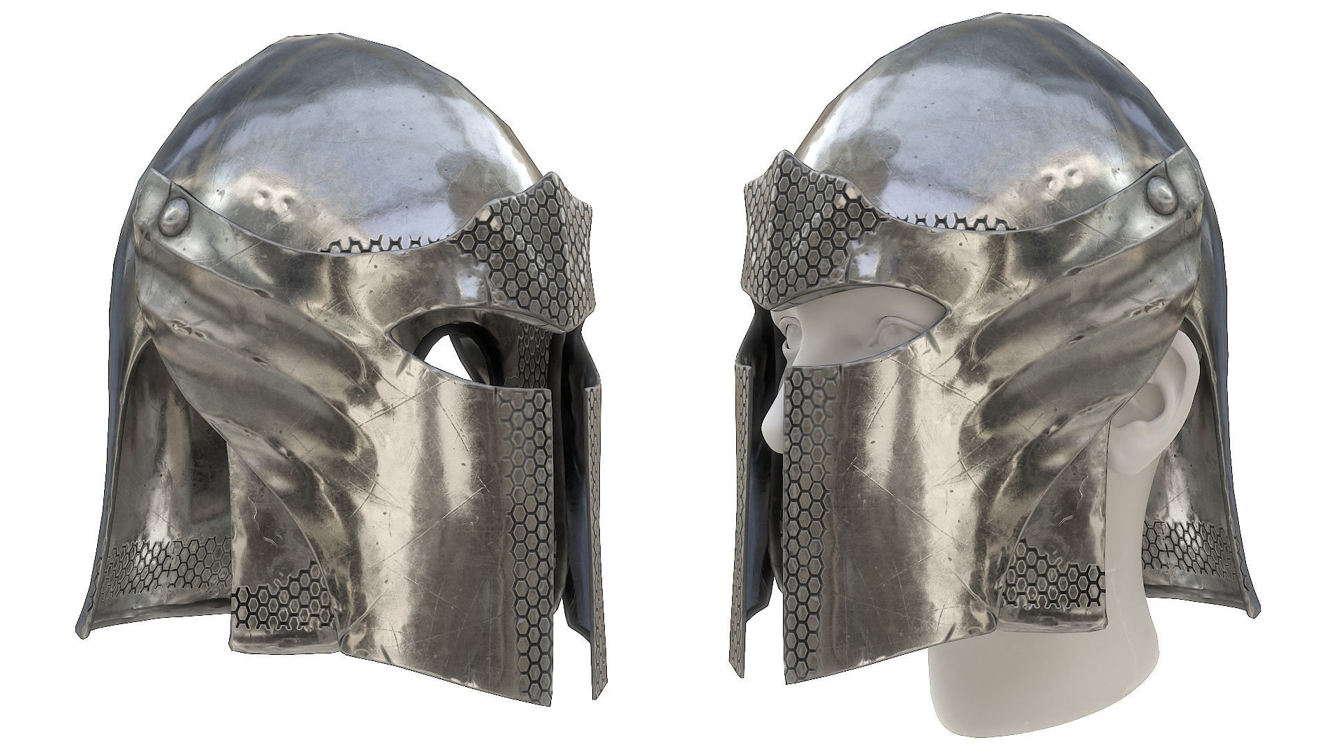 Medieval Helmet  Low-poly  3D Model Collection_17