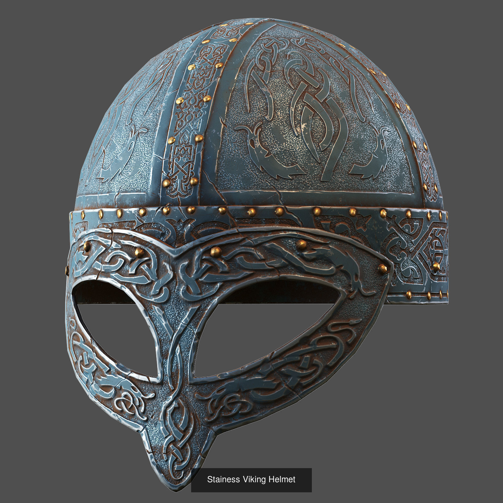 Medieval Helmet  Low-poly  3D Model Collection_3