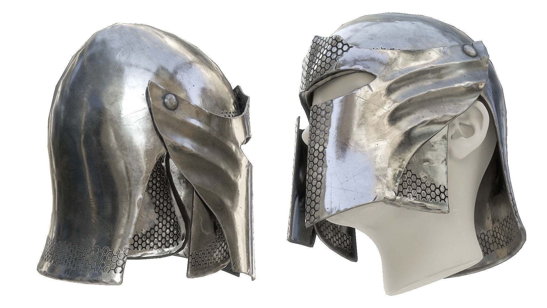 Medieval Helmet  Low-poly  3D Model Collection_19