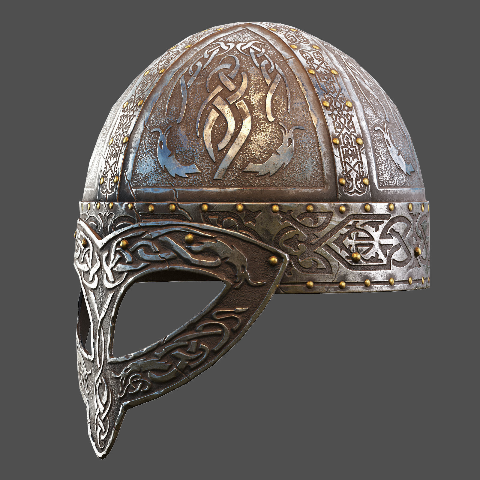 Medieval Helmet  Low-poly  3D Model Collection_31
