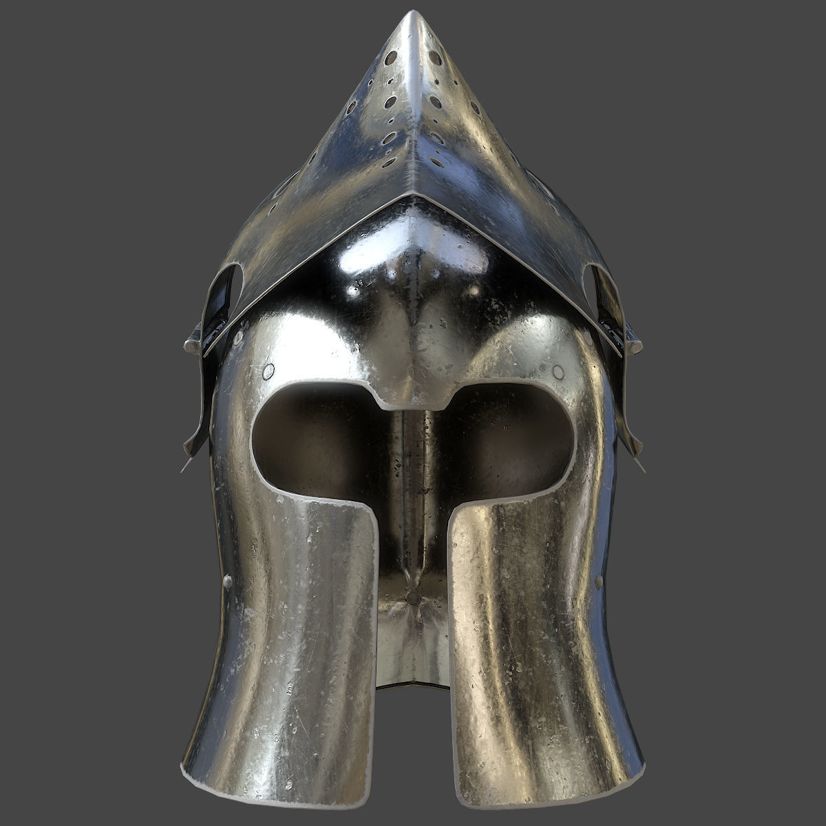 Medieval Helmet  Low-poly  3D Model Collection_33