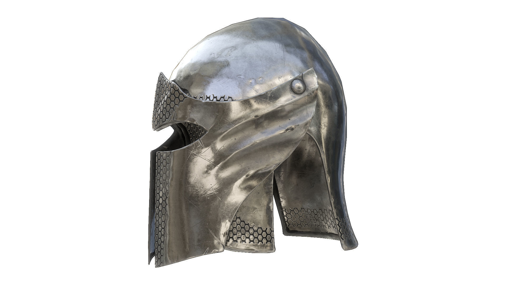 Medieval Helmet  Low-poly  3D Model Collection_5
