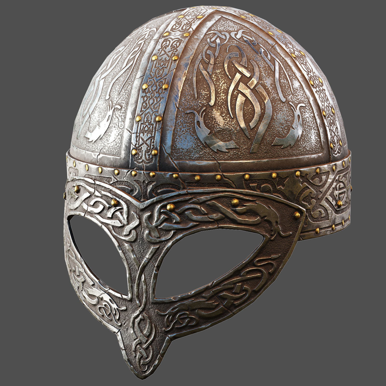 Medieval Helmet  Low-poly  3D Model Collection_32