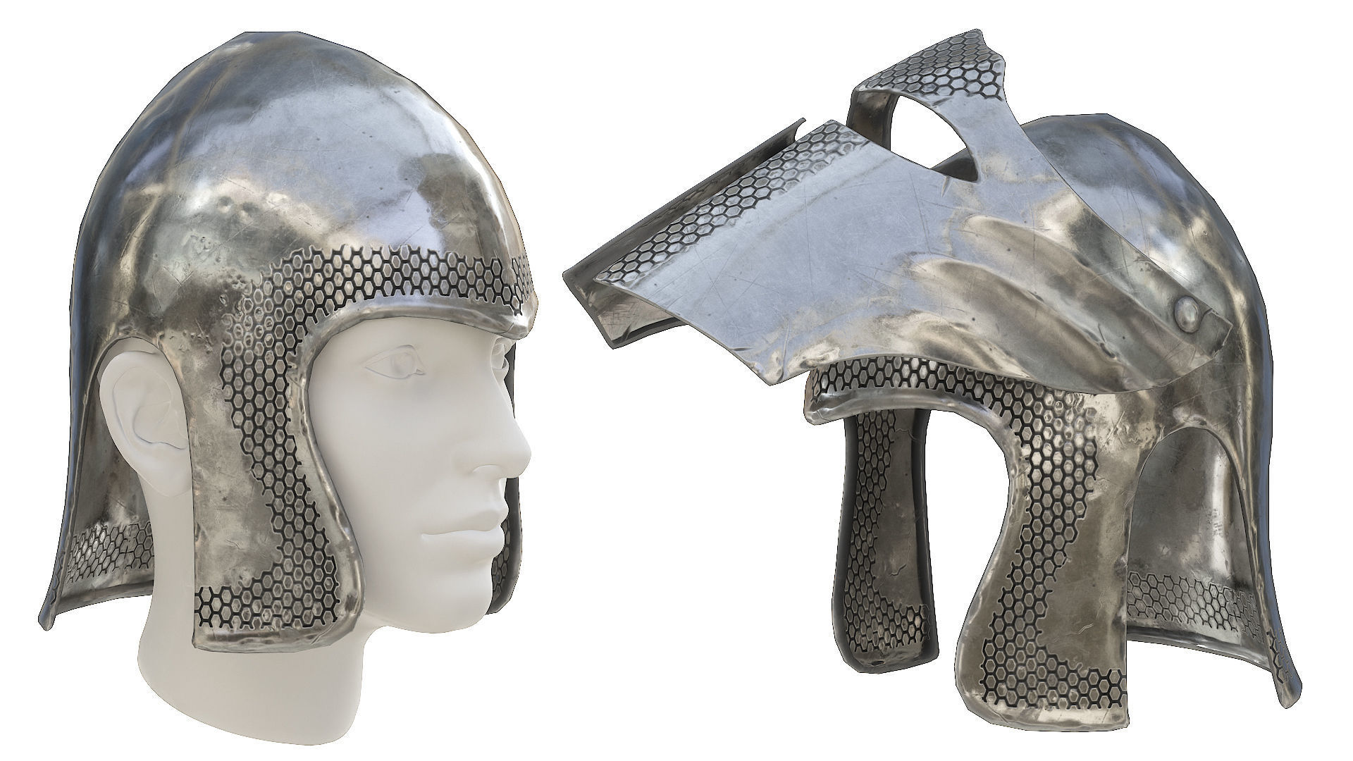 Medieval Helmet  Low-poly  3D Model Collection_22