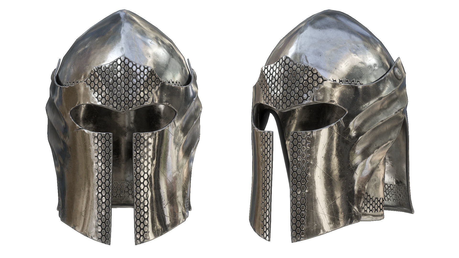 Medieval Helmet  Low-poly  3D Model Collection_6
