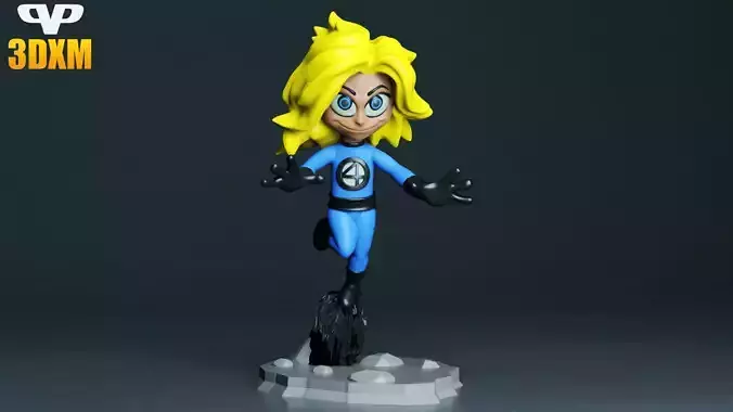 Susan Storm Chibi for 3D Printing STL