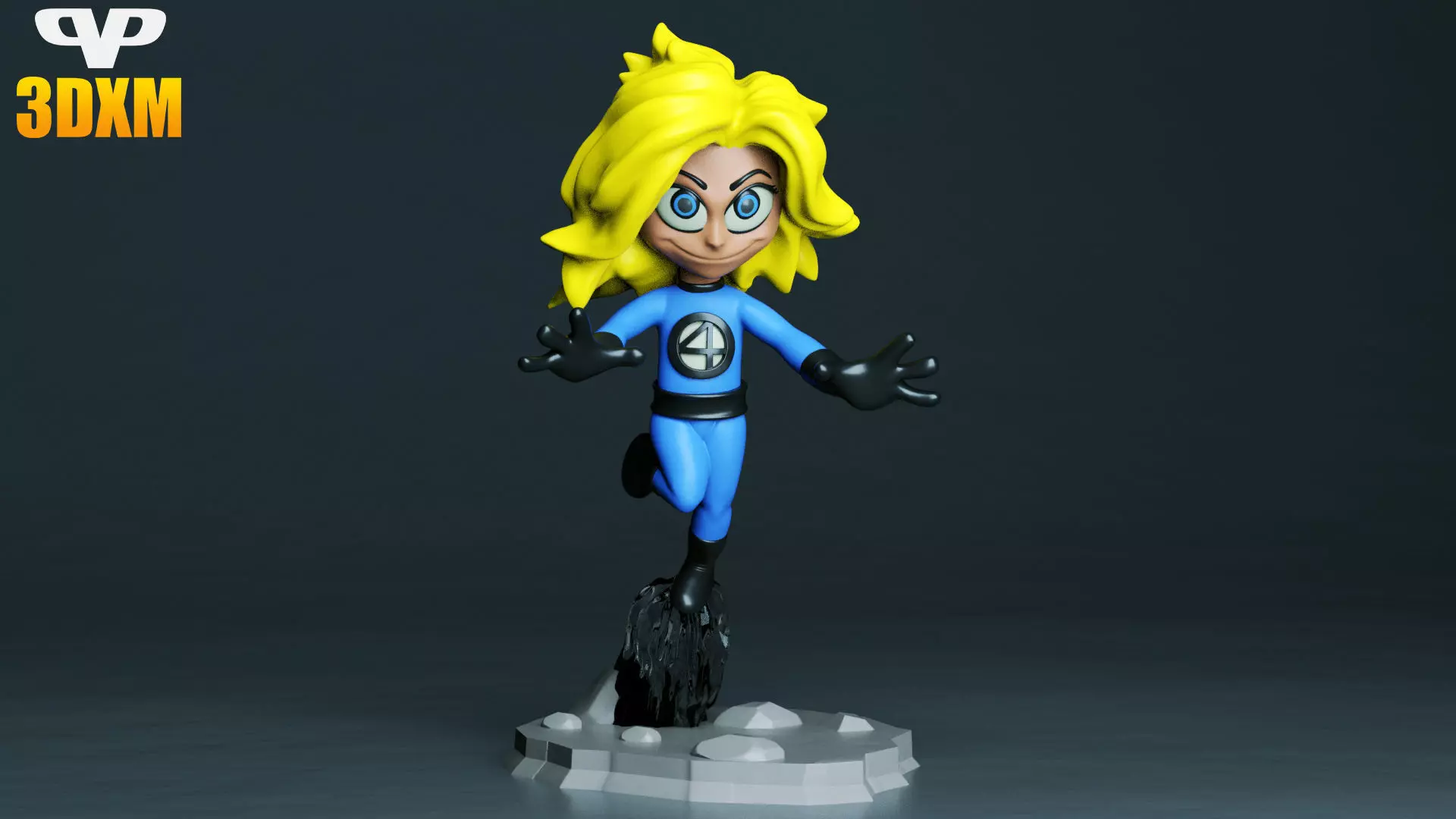 Susan Storm Chibi for 3D Printing STL 3D print model_0