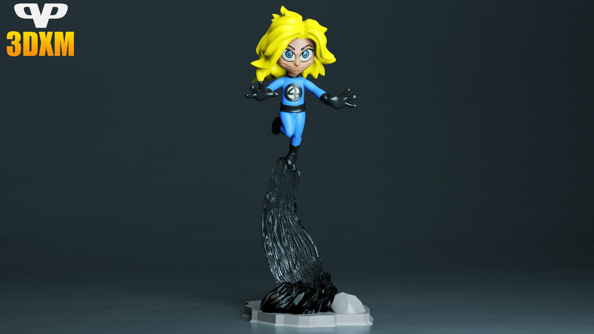 Susan Storm Chibi for 3D Printing STL 3D print model_1