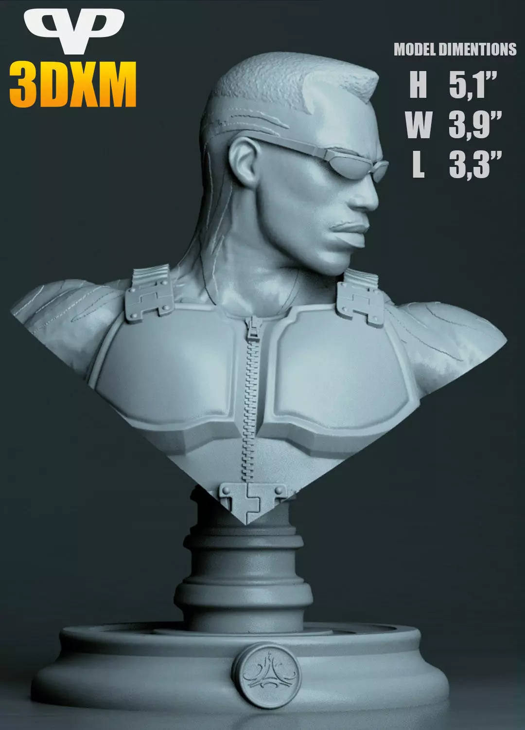 Blade Bust for 3D Printing STL 3D print model_0