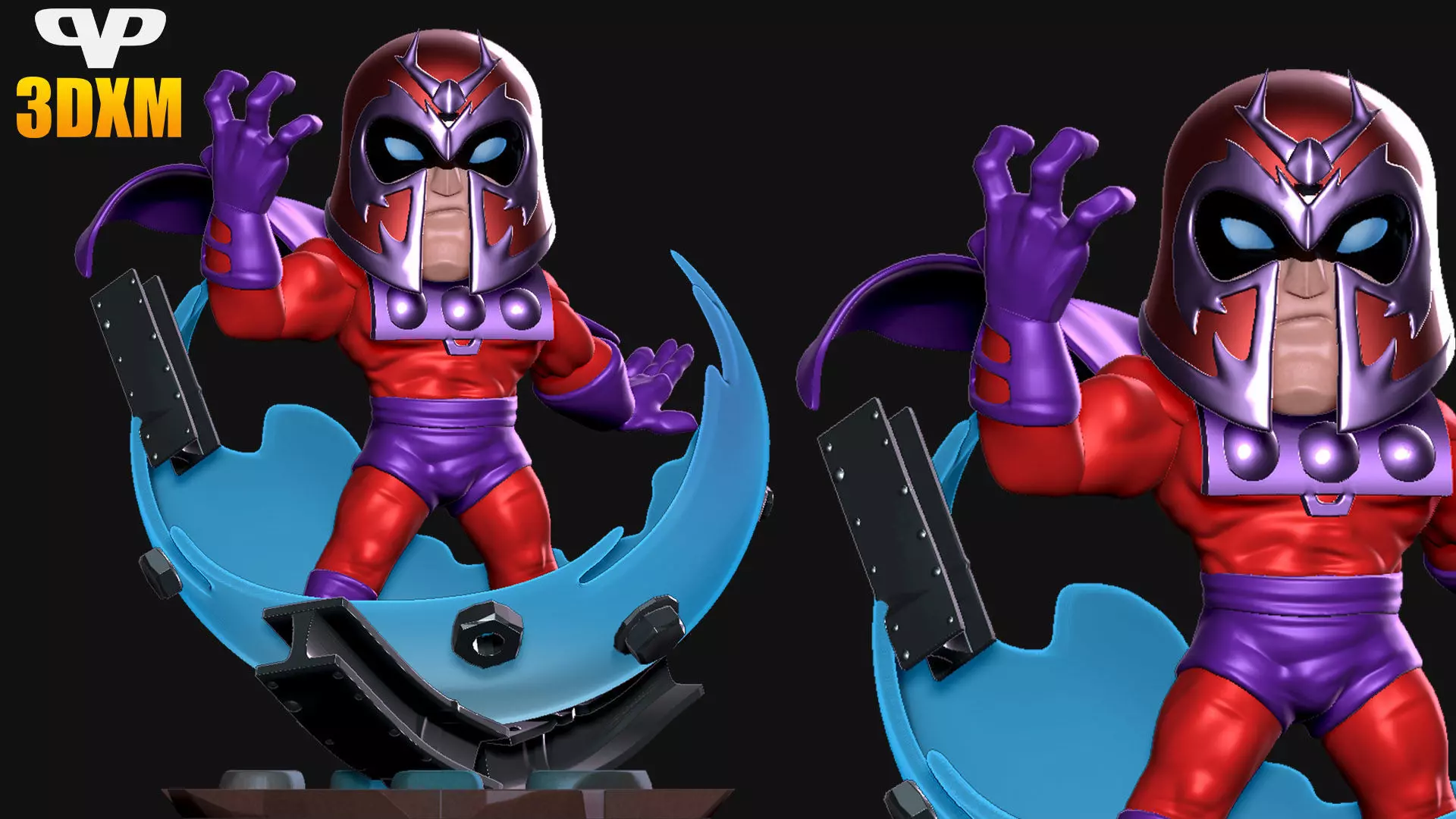 Magneto Chibi for 3D Printing STL 3D print model_0