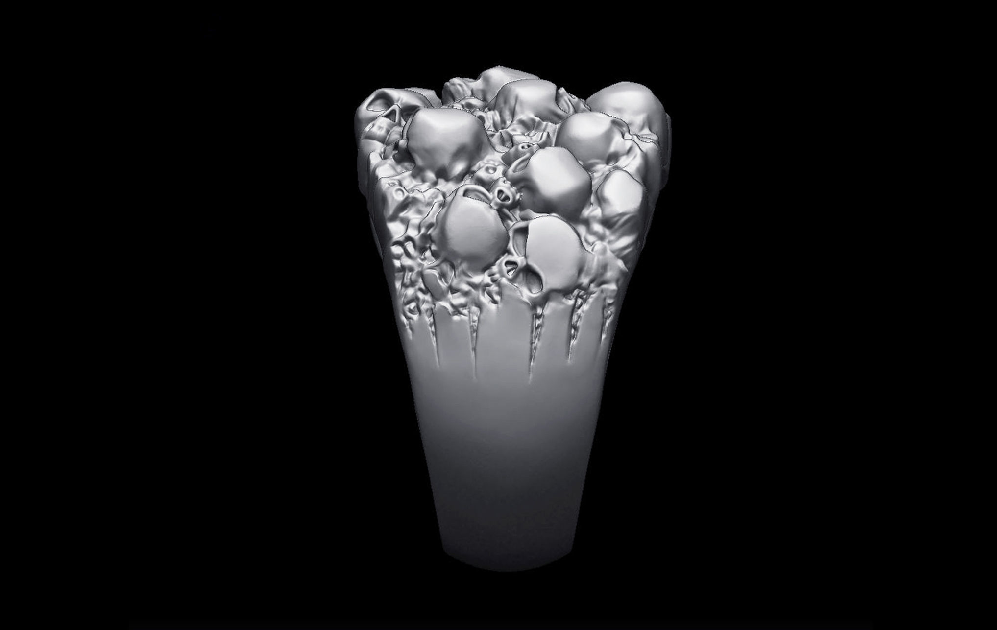 Nugget with Skulls Ring 3D print model_12