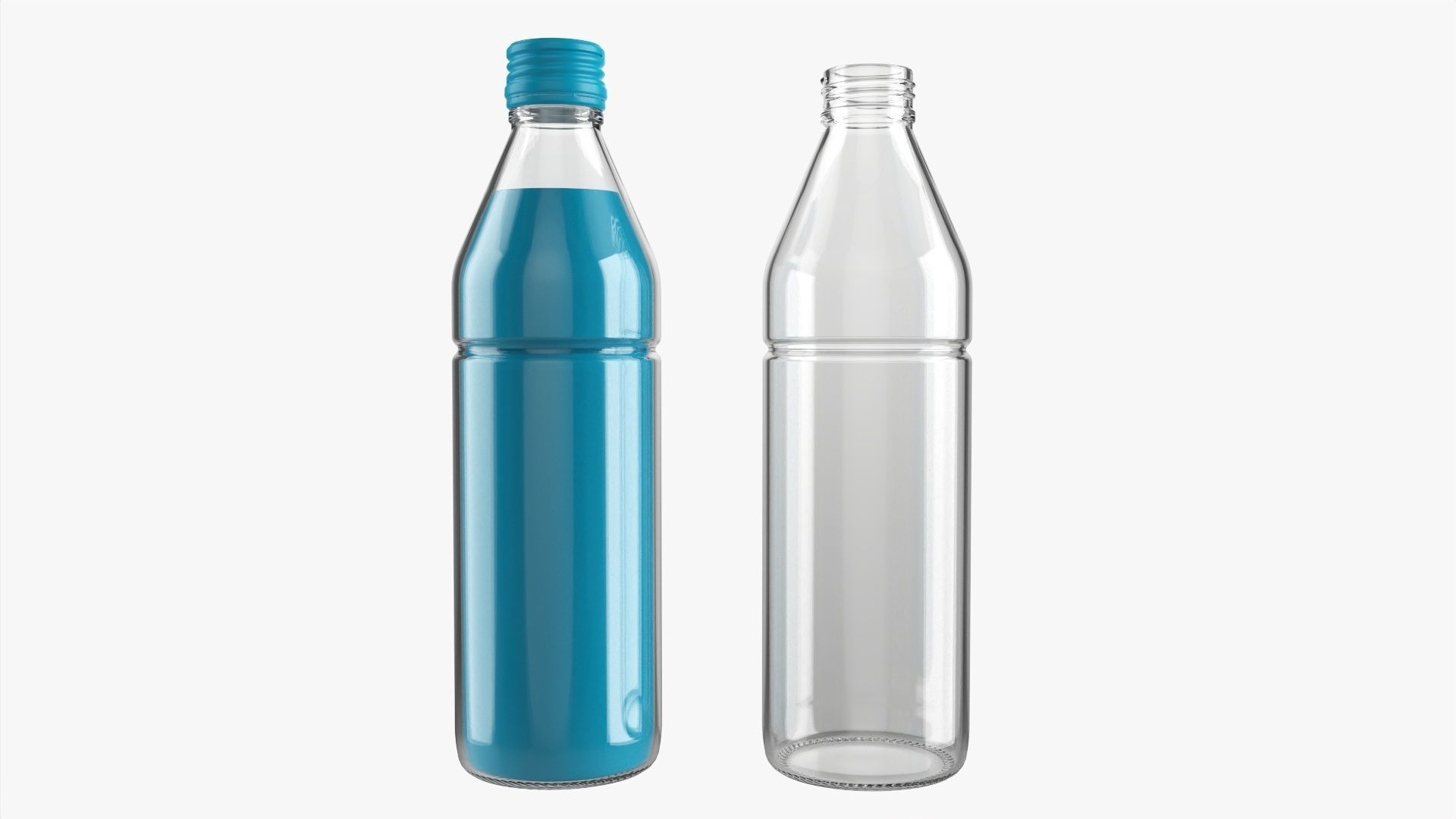 Glass soft drink soda water bottle 13 3D model_1