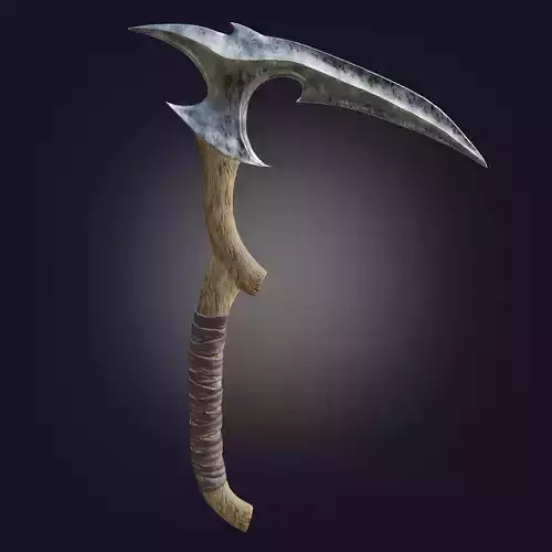 Stylized Scythe Weapon PBR low poly game ready Low-poly 3D model