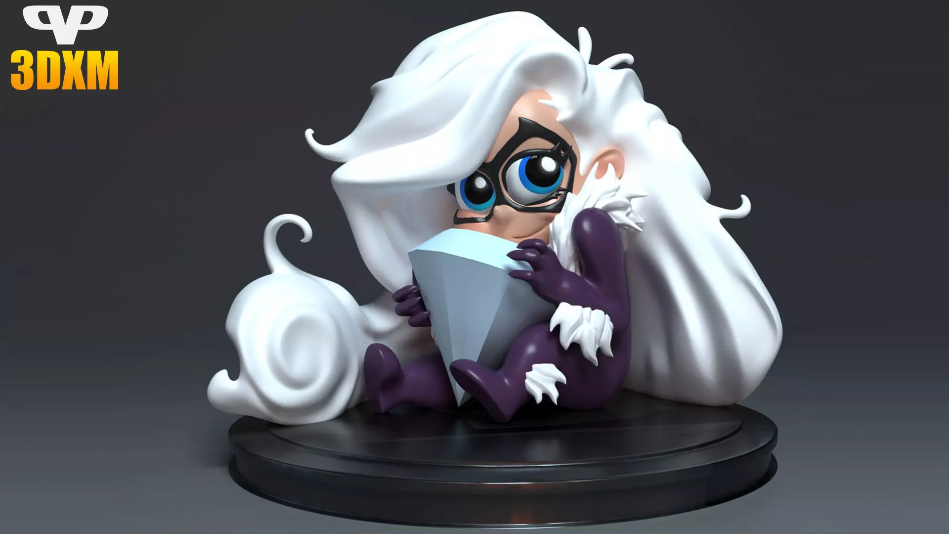 Black Cat Chibi for 3D Printing STL 3D print model_0