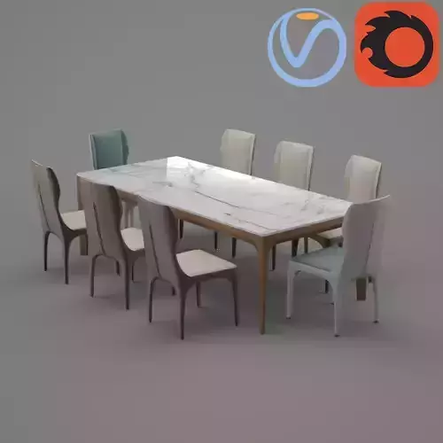  Giorgetti Tiche Dining Table Vray and Corona