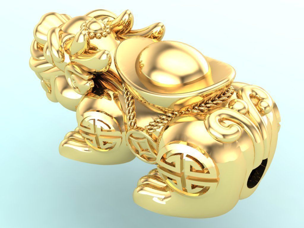 Pixiu money coin Bracelet - Unicorn  bracelet - Size 20 mm   3D print model_6