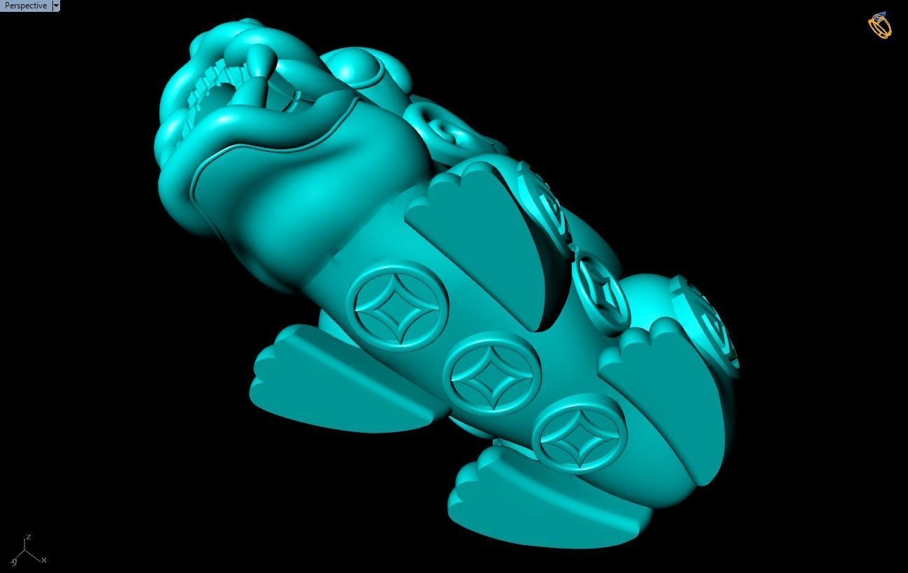 Pixiu money coin Bracelet - Unicorn  bracelet - Size 20 mm   3D print model_12