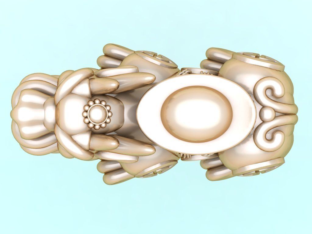 Pixiu money coin Bracelet - Unicorn  bracelet - Size 20 mm   3D print model_4