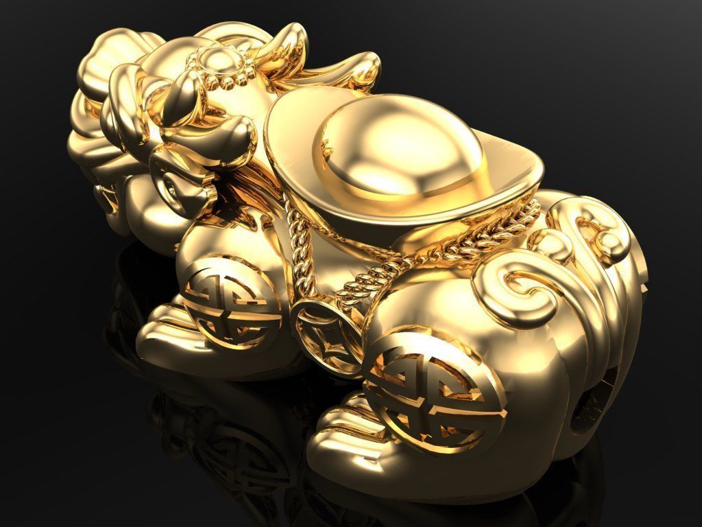 Pixiu money coin Bracelet - Unicorn  bracelet - Size 20 mm   3D print model_8