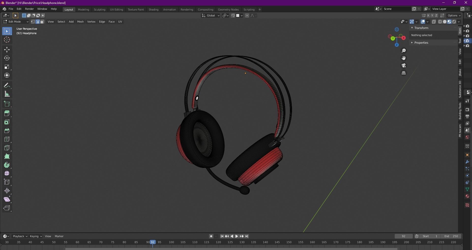 Microphone Wireless Gaming Headphone Free 3D model_27