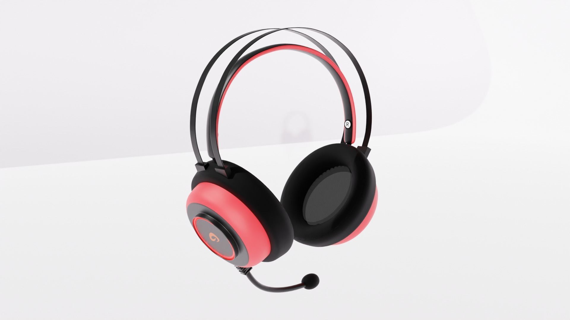 Microphone Wireless Gaming Headphone Free 3D model_25