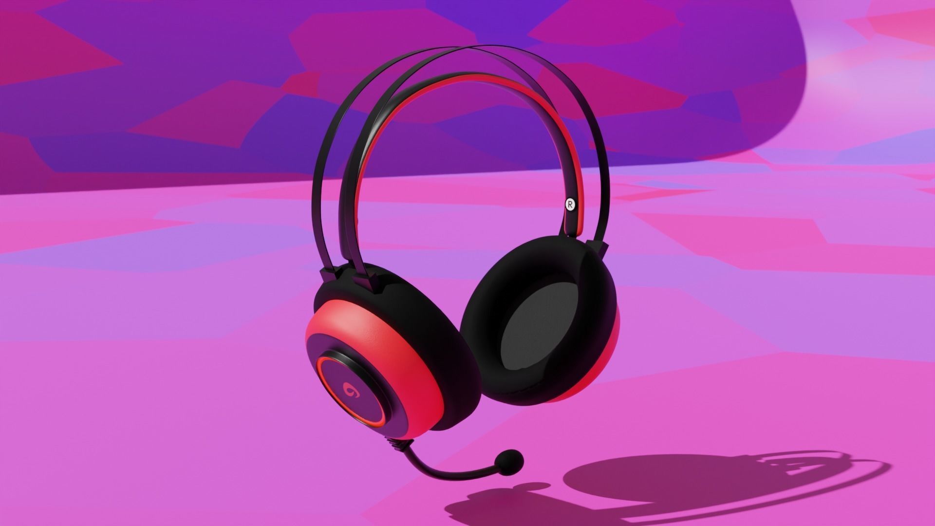Microphone Wireless Gaming Headphone Free 3D model_17