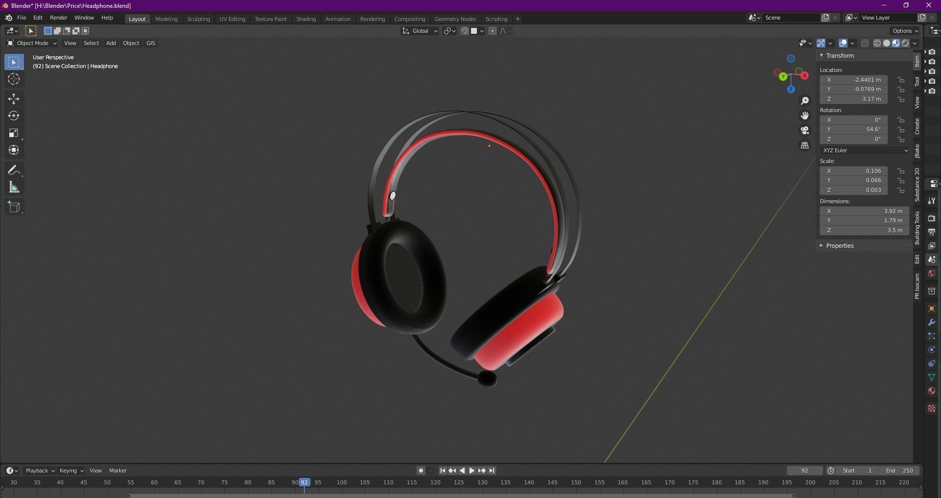 Microphone Wireless Gaming Headphone Free 3D model_29
