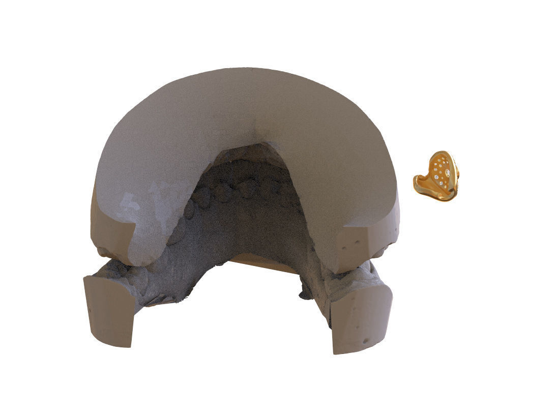 grillz tooth with gold filling 3D print model_5