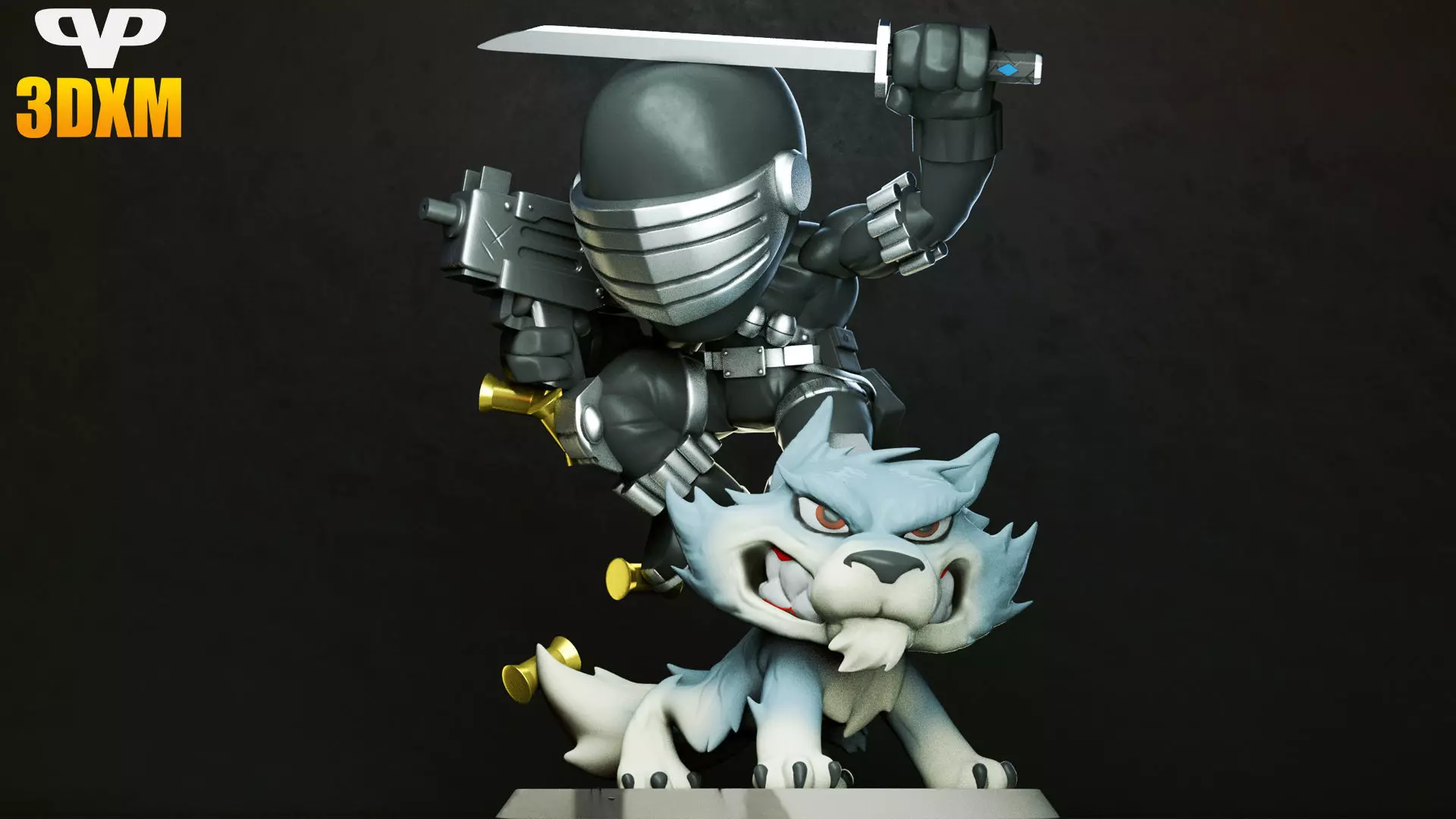 Snake Eyes Chibi for 3D Printing STL 3D print model_0