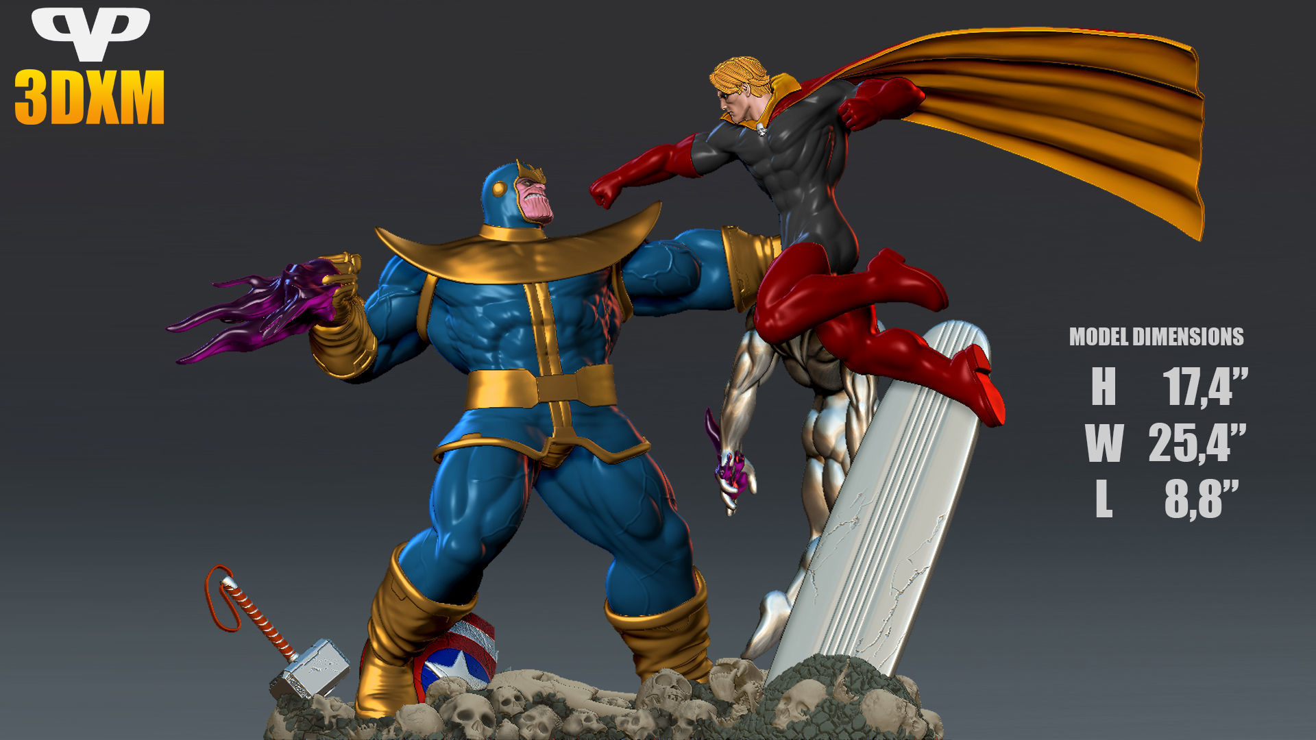 Thanos Diorama for 3D Printing STL 3D print model_1