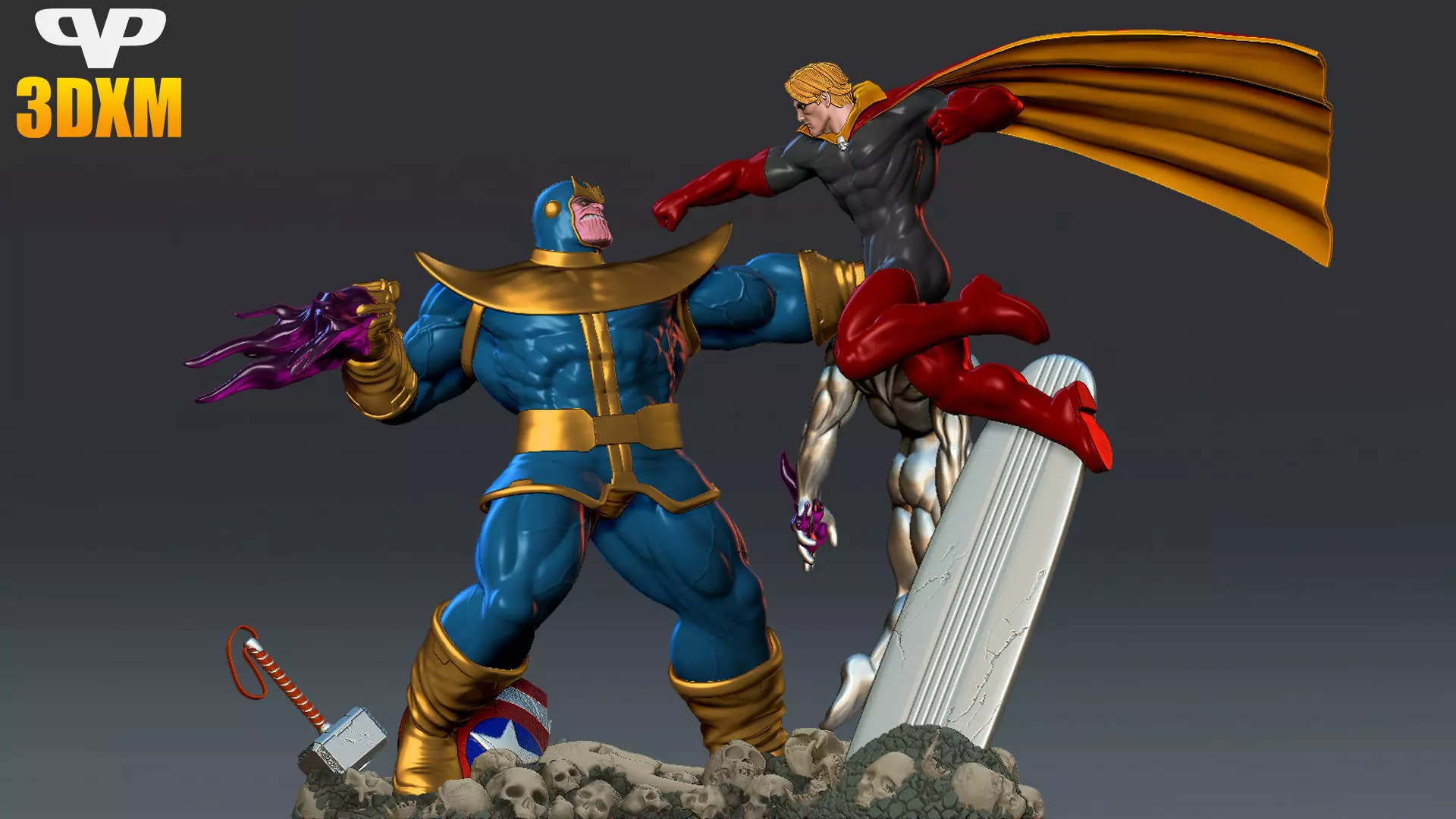 Thanos Diorama for 3D Printing STL 3D print model_0