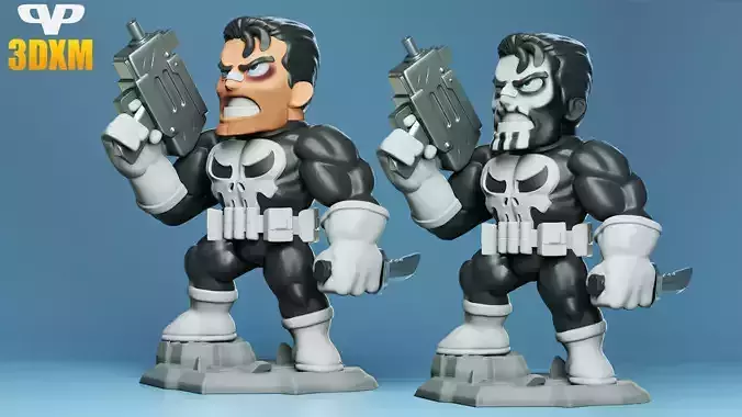 Punisher Chibi for 3D Printing STL