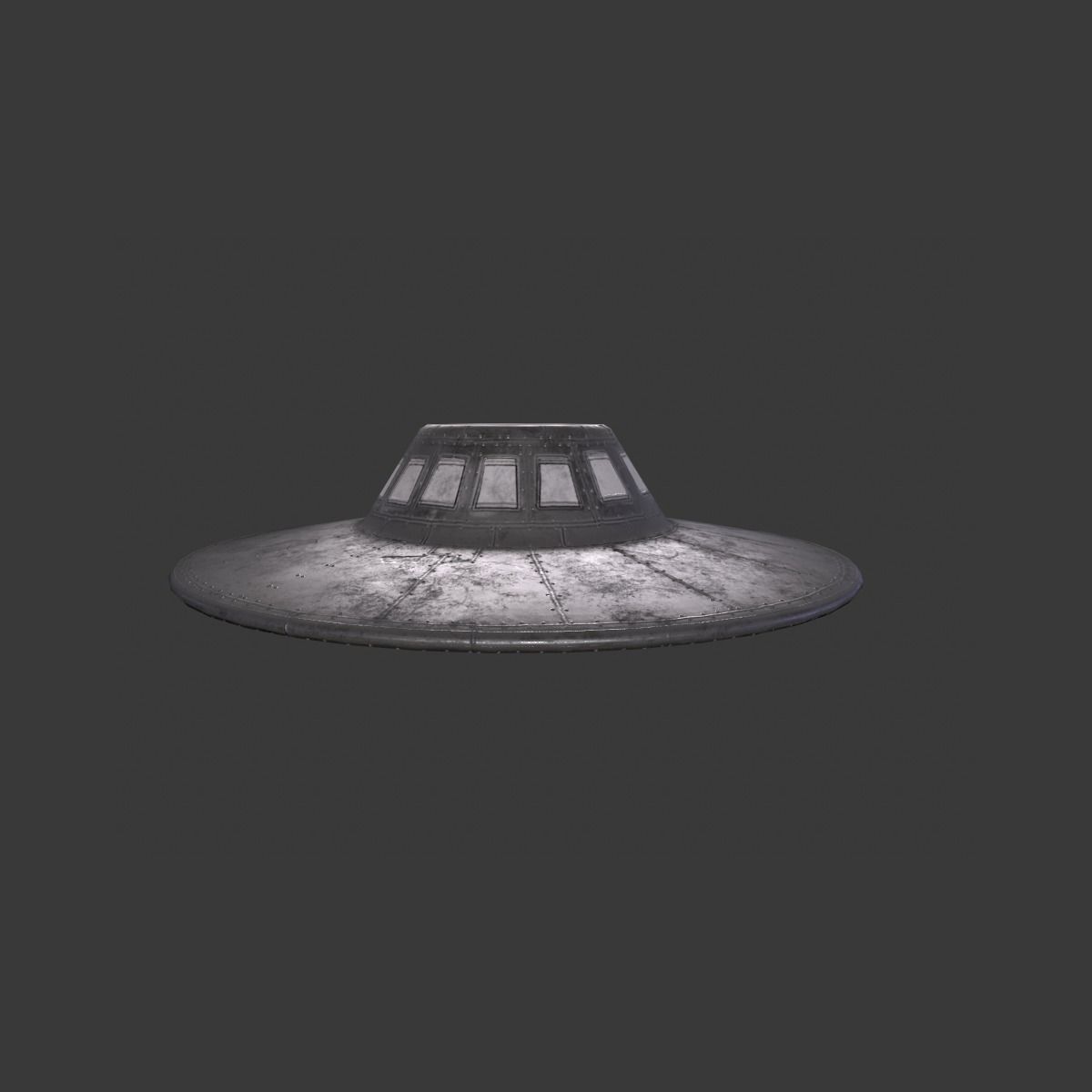 UFO Spaceship Low-poly 3D model_2