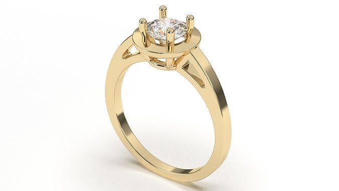 Round Halo Special Engagement Ring  3D print model