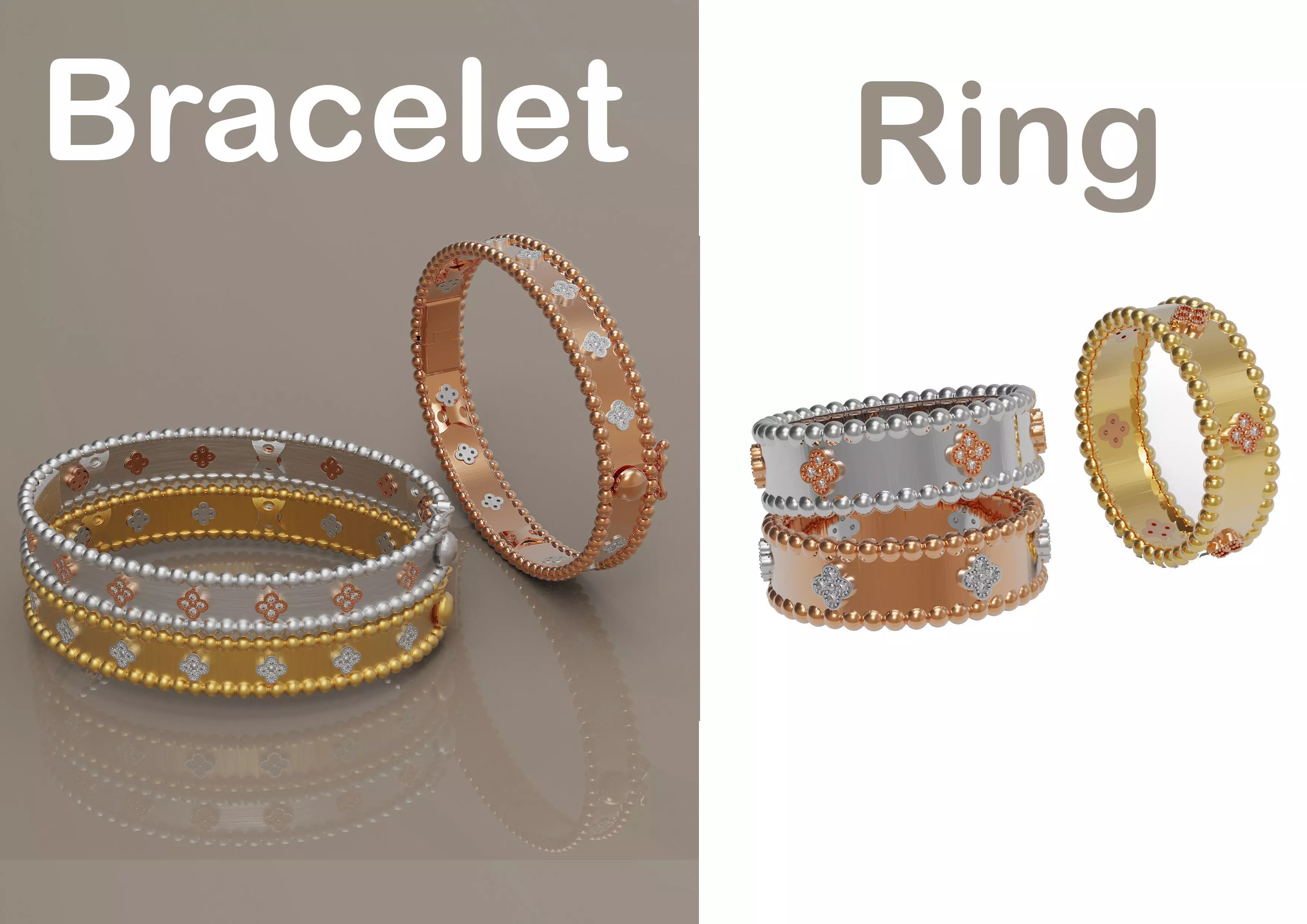 Bracelet and ring 3D Model Collection_0