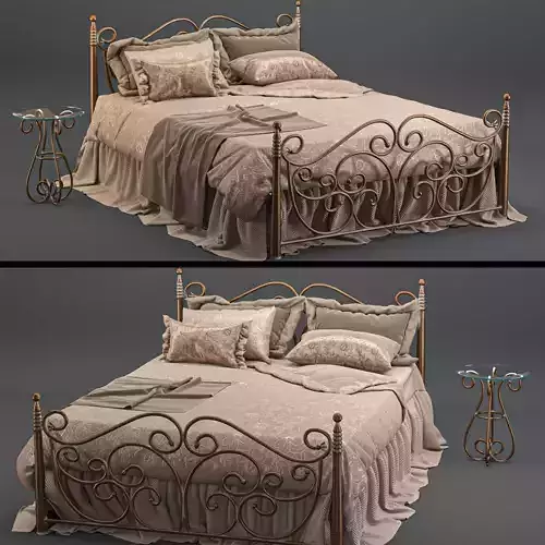 wrought iron bed 3D model wrought iron bed 3D model