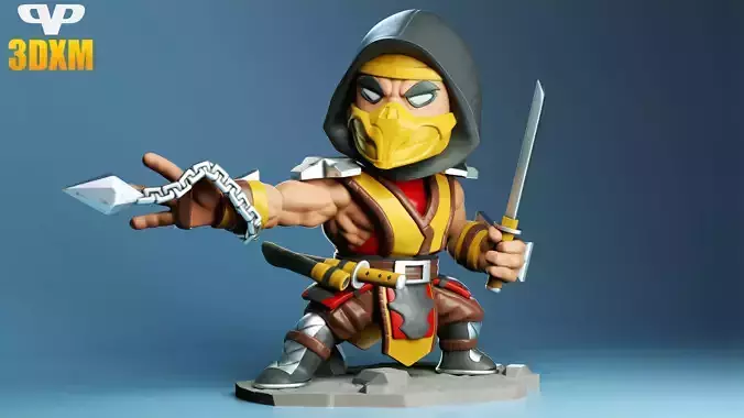 Scorpion Chibi for 3D Printing STL 3D print model