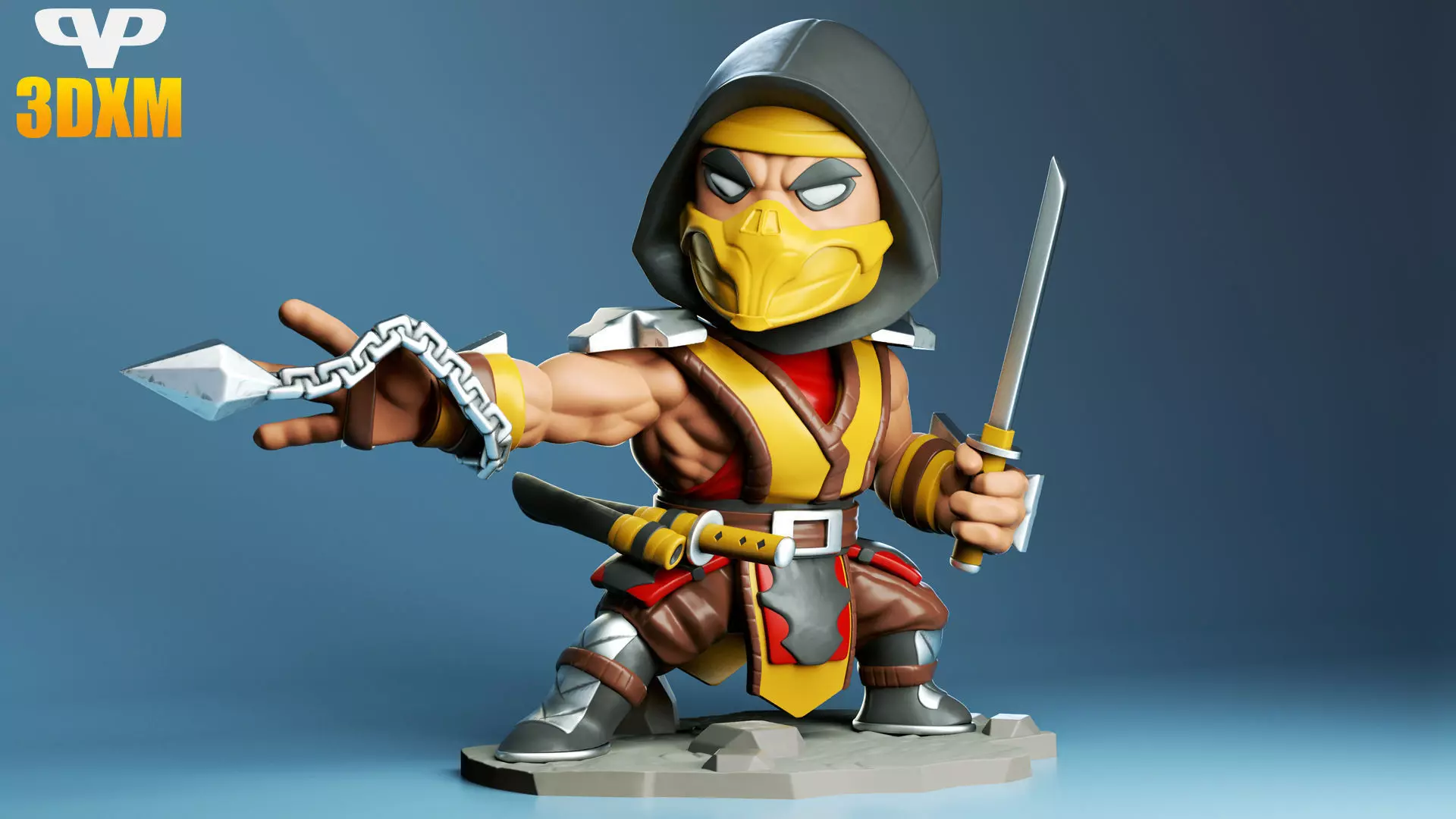 Scorpion Chibi for 3D Printing STL 3D print model_0