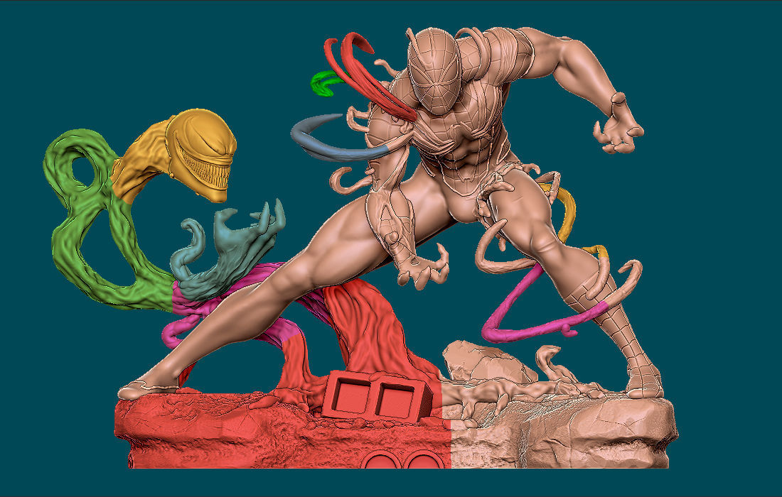 Venom Take Over Spider-Man Maximum Venom for 3D Printing STL 3D print model_3