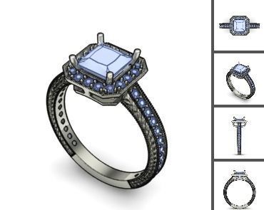 3d 85 models female ring 3D print model 3D print model_59