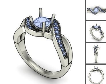 3d 85 models female ring 3D print model 3D print model_5