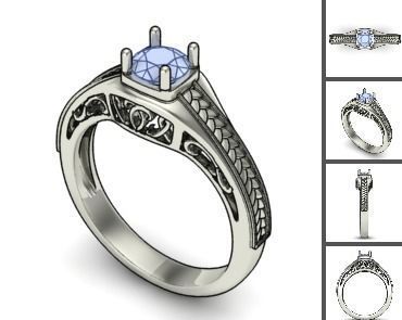 3d 85 models female ring 3D print model 3D print model_74