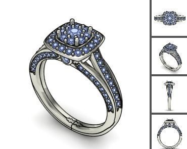 3d 85 models female ring 3D print model 3D print model_52